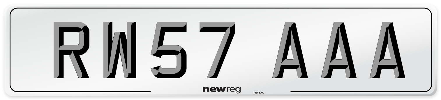 RW57 AAA Number Plate from New Reg